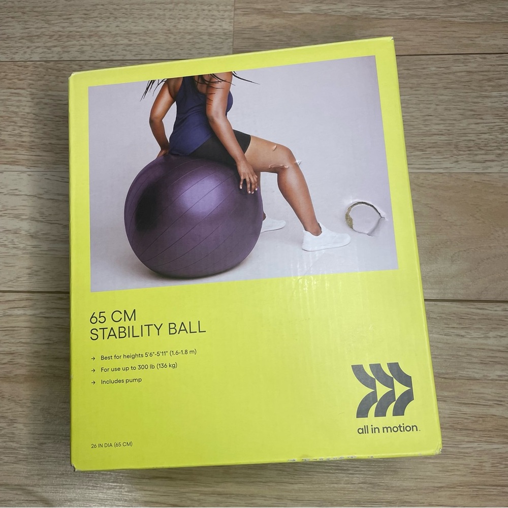 COPY - 2/$40 NIB All in Motion Plum Stability Ball